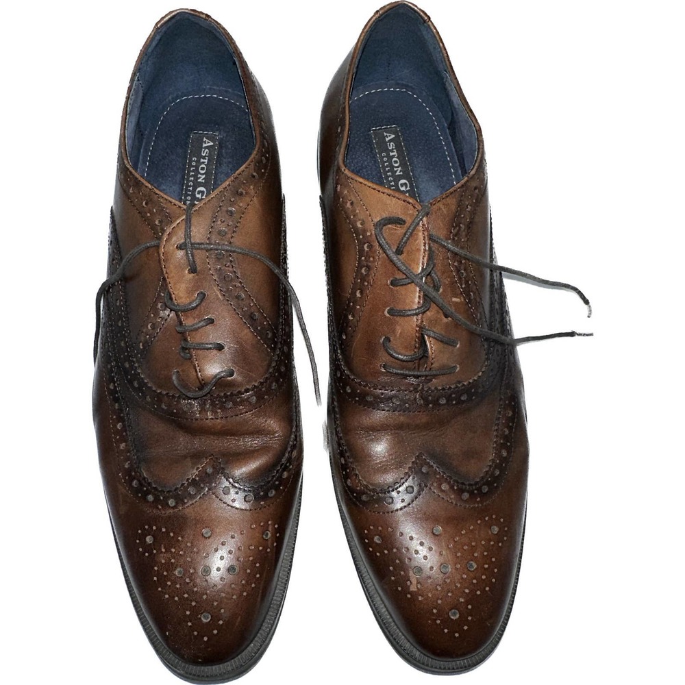 Aston Grey Altair brown wingtip shoes‎ size 11